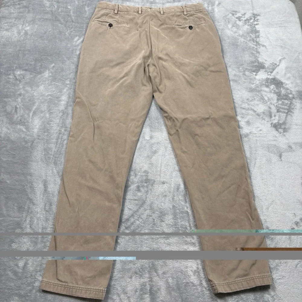 Sid Mashburn Men's Khaki Field Chino Pants 36x30 Slim Straight Cotton Twill